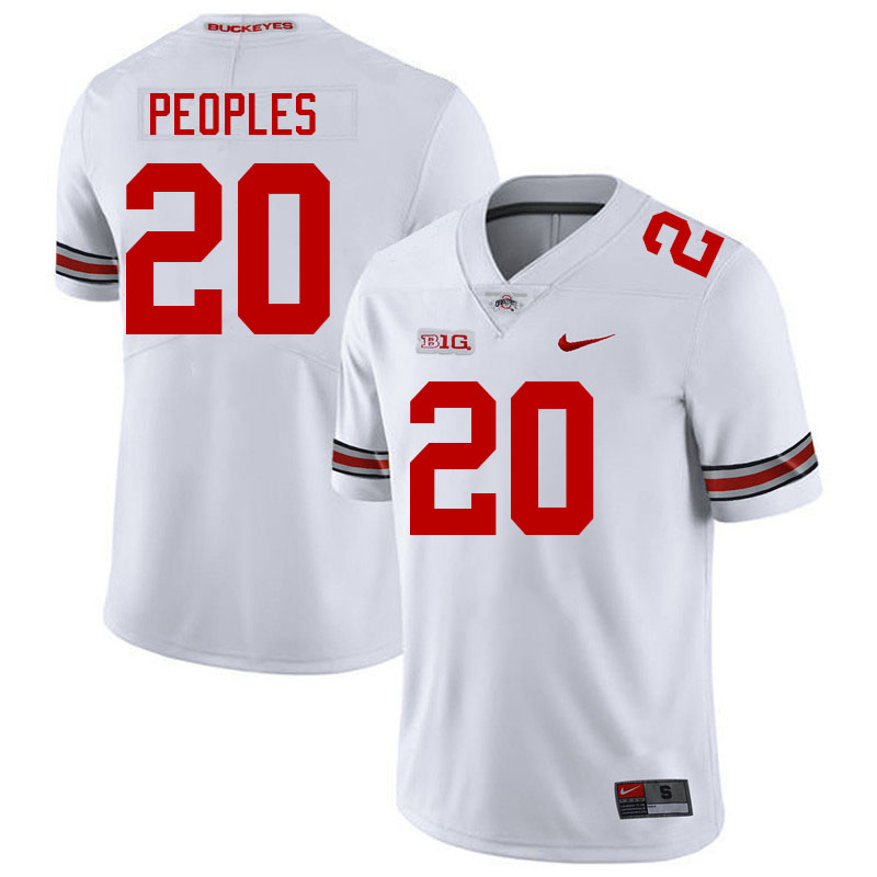 Men #20 James Peoples Ohio State Buckeyes College Football Jerseys Stitched-White